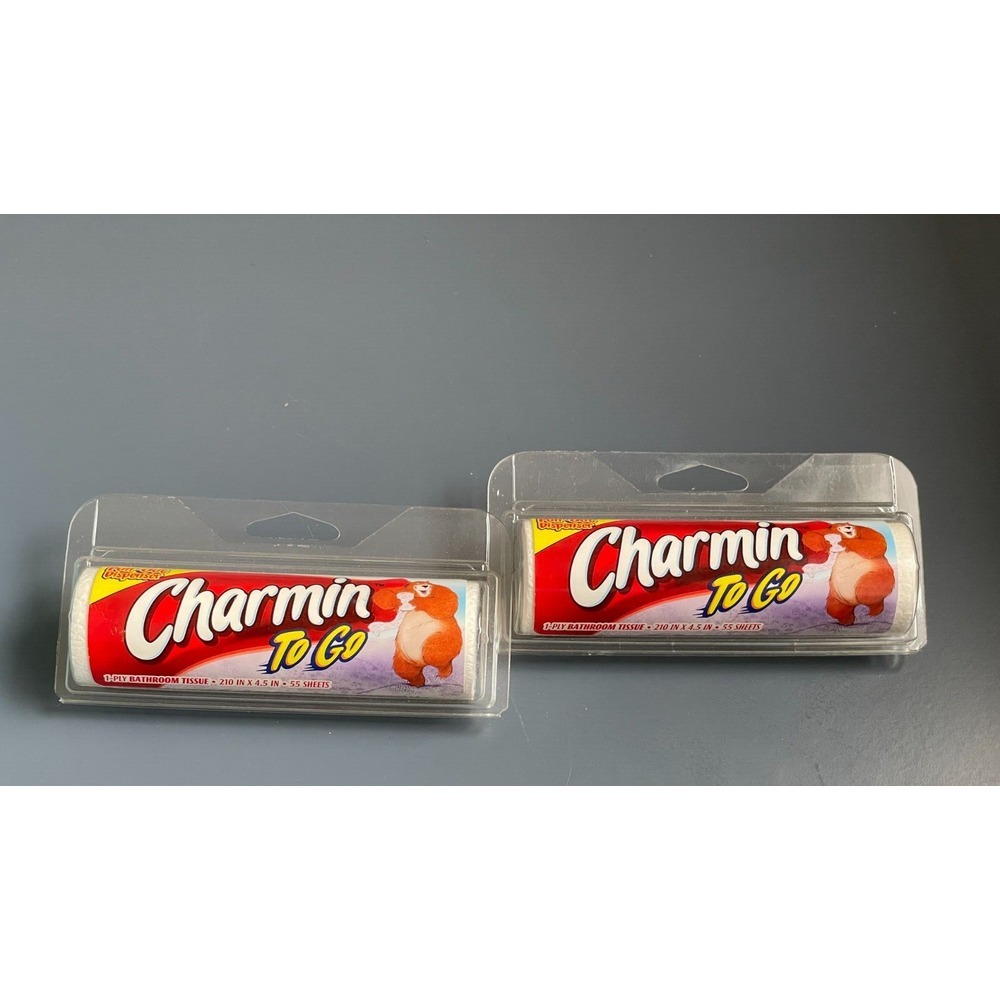 Lot of‎ 2 Charmin To Go Bathroom Tissue Toilet Paper Travel Pull Out Dispenser